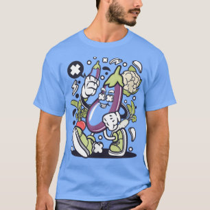 Funny Eggplant Design voor dames en heren, vruchte T-shirt