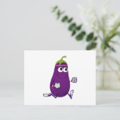 Funny Eggplant Runner Briefkaart (Staand voorkant)