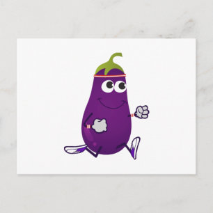 Funny Eggplant Runner Briefkaart