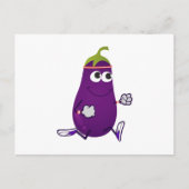 Funny Eggplant Runner Briefkaart (Voorkant)