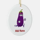 Funny Eggplant Runner Keramisch Ornament (Rechts)