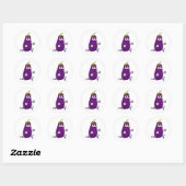 Funny Eggplant Runner Ronde Sticker (Vel)