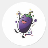 Funny Eggplant Sticker (Voorkant)
