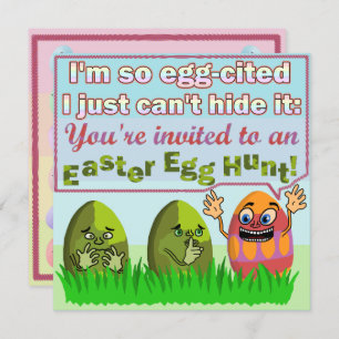 Funny Eggreferred Easter Egg Hunt Party Kaart