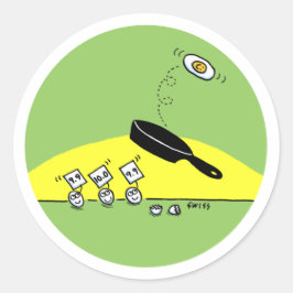 Funny Eggs Watch Egg Doing Gymnastics Cartoon Ronde Sticker