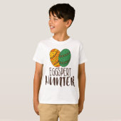 Funny Eggspert Hunter Easter Pun Quote Humoureuze T-shirt (Voorkant volledig)