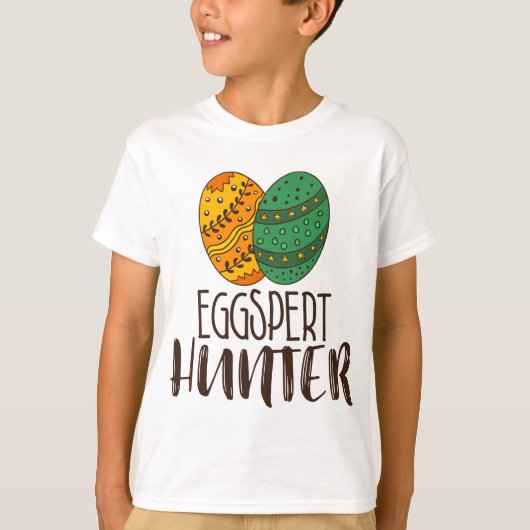 Funny Eggspert Hunter Easter Pun Quote Humoureuze T-shirt (Voorkant)