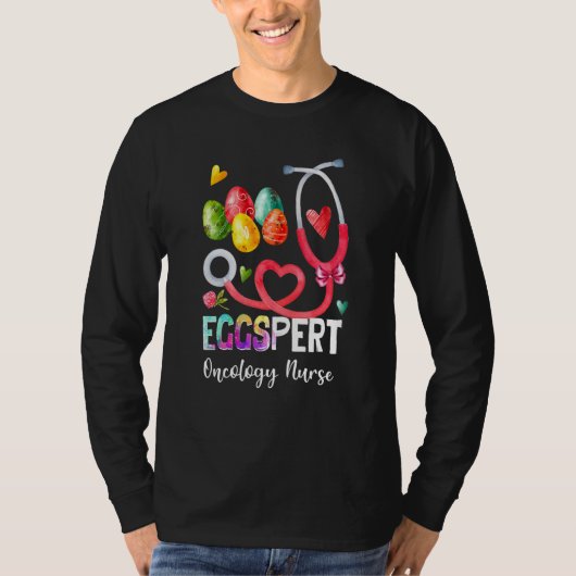 Funny Eggspert Oncology Nurse Bunny Stethoscope Ea T-shirt (Voorkant)