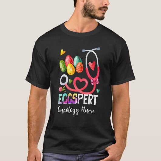 Funny Eggspert Oncology Nurse Bunny Stethoscope Ea T-shirt (Voorkant)