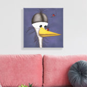 Funny Egret Cartoon Canvas Afdruk (Insitu (Woonkamer))