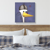 Funny Egret Cartoon Canvas Afdruk (Insitu (Slaapkamer))