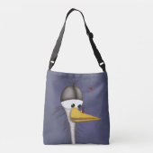 Funny Egret Cartoon Crossbody Tas (Achterkant)