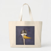 Funny Egret Cartoon Grote Tote Bag (Voorkant)