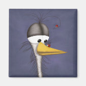 Funny Egret Cartoon Magneet (Voorkant)