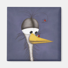 Funny Egret Cartoon Magneet