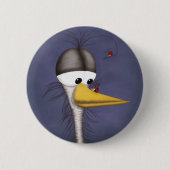 Funny Egret Cartoon Ronde Button 5,7 Cm (Voorkant)