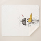 Funny Egret Cartoon Sherpa Deken (Voorkant (horizontaal))