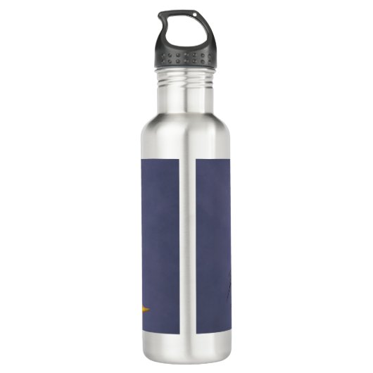 Funny Egret Cartoon Waterfles (Achterkant)