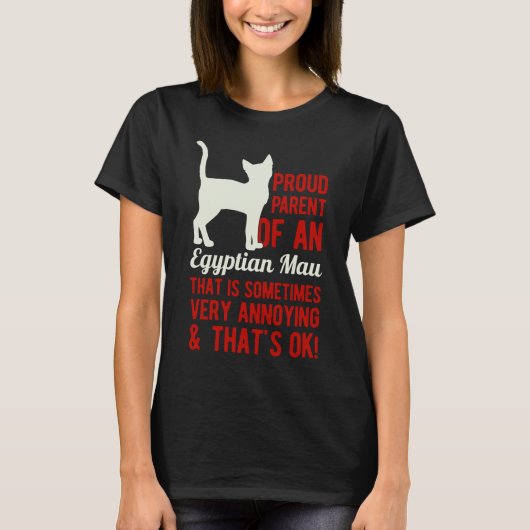 Funny Egyptian Mau Cat T-shirt (Voorkant)