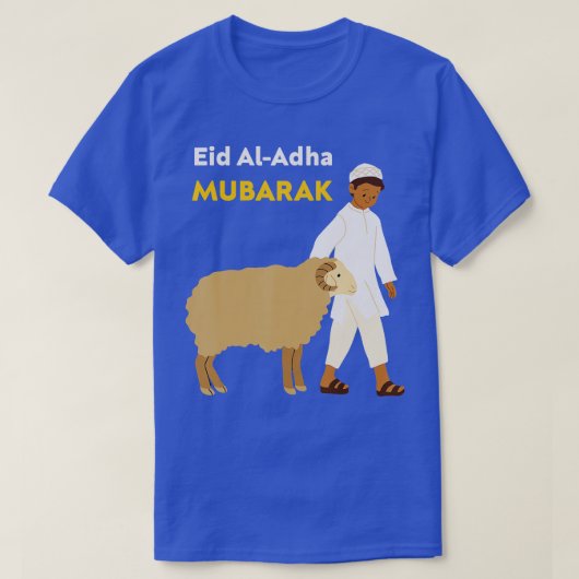 Funny Eid al adha Eid mubarak met schaapskruid T-shirt (Design voorkant)