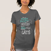 Funny Eigendom van Cats Cat Lover Aqua en White DA T-shirt (Voorkant)