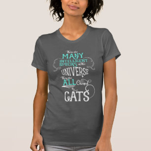 Funny Eigendom van Cats Cat Lover Aqua en White DA T-shirt