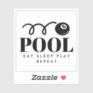 Funny eightball vinyl sticker voor poolspeler