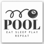 Funny eightball vinyl sticker voor poolspeler (Voorkant)