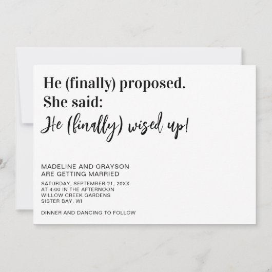 Funny eindelijk Casual huwelijksuitnodiging Kaart (Voorkant)