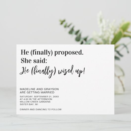 Funny eindelijk Casual huwelijksuitnodiging Kaart (Staand voorkant)
