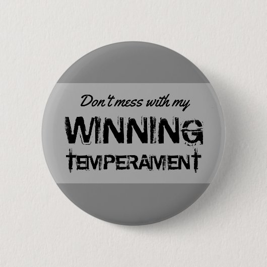 Funny Election 2016 My Winning Temperament Ronde Button 5,7 Cm (Voorkant)