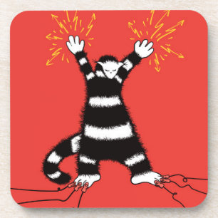 Funny Electric Cat Character High Voltage Bier Onderzetter