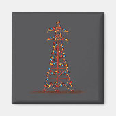 Funny Electric Pylon Christmas Graphics Lights Lov Magneet (Voorkant)