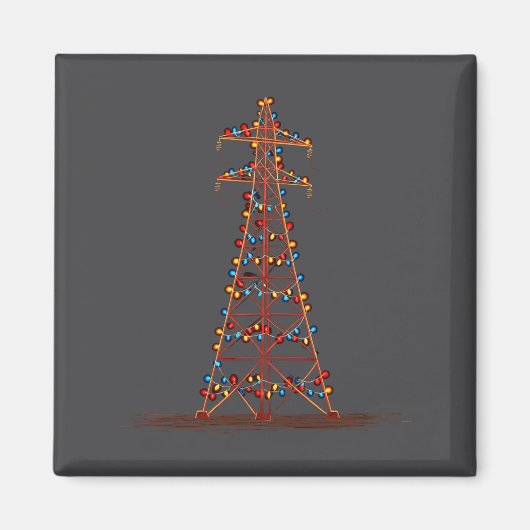 Funny Electric Pylon Christmas Graphics Lights Lov Magneet (Voorkant)