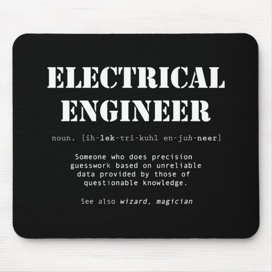 Funny Electrical Engineer Definition Gift Muismat (Voorkant)