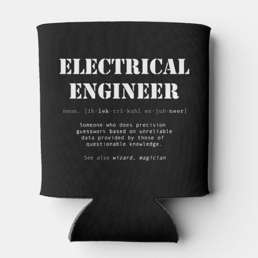 Funny Electrical Engineer Definition Gifti Blikjeskoeler (Achterkant)