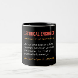 Funny Electrical Engineer Definition Tweekleurige Koffiemok