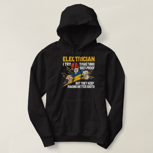 Funny Electrical Engineer Electricity Hoodie (Design voorkant)
