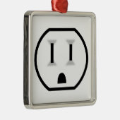 Funny Electrical Outlet Metalen Ornament (Rechts)