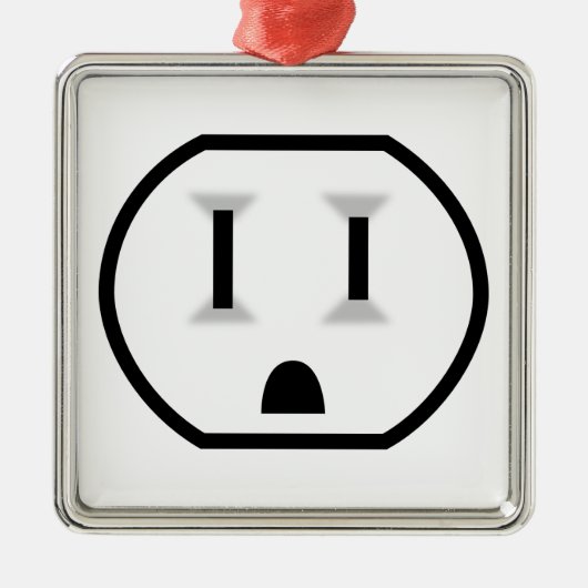 Funny Electrical Outlet Metalen Ornament (Voorkant)