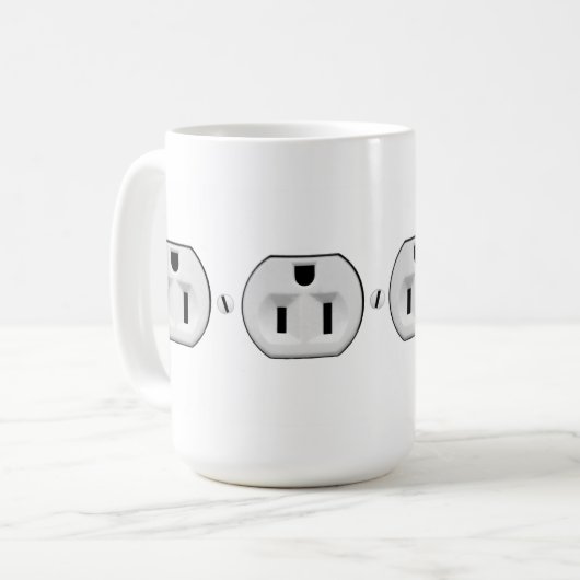 Funny Electrical Outlet Mok | Elektrische cadeaus (Voorkant links)