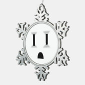 Funny Electrical Outlet Tin Sneeuwvlok Ornament (Rechts)