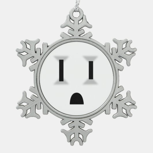 Funny Electrical Outlet Tin Sneeuwvlok Ornament (Voorkant)