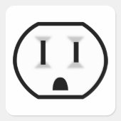 Funny Electrical Outlet Vierkante Sticker (Voorkant)