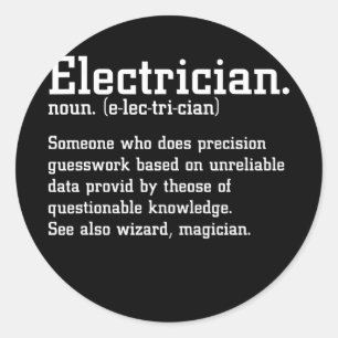 Funny Electricational Definition Electric Cable Ronde Sticker