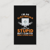 Funny Electrice Advice Craftsman Expert Humor Visitekaartje (Voorkant)