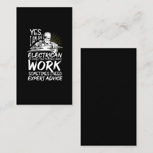Funny Electrice Advice Electronics Expert Visitekaartje (Voorkant / Achterkant)