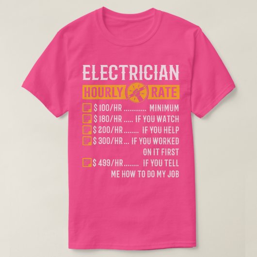Funny Electrice GiftsElectricia Uurly Rate T-shirt (Design voorkant)