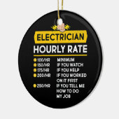 Funny Electrice Hourly Rates Lineman Gift voor Keramisch Ornament (Links)
