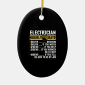 Funny Electricia Apparel, Mannen met een uurtarief Keramisch Ornament (Voorkant)